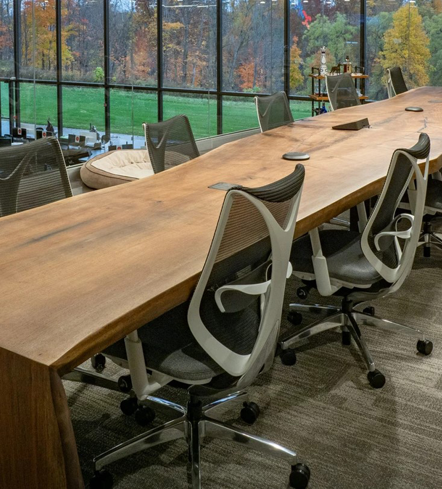Wood Slab Conference Tables in Syracuse NY | Woodsman Design Studio