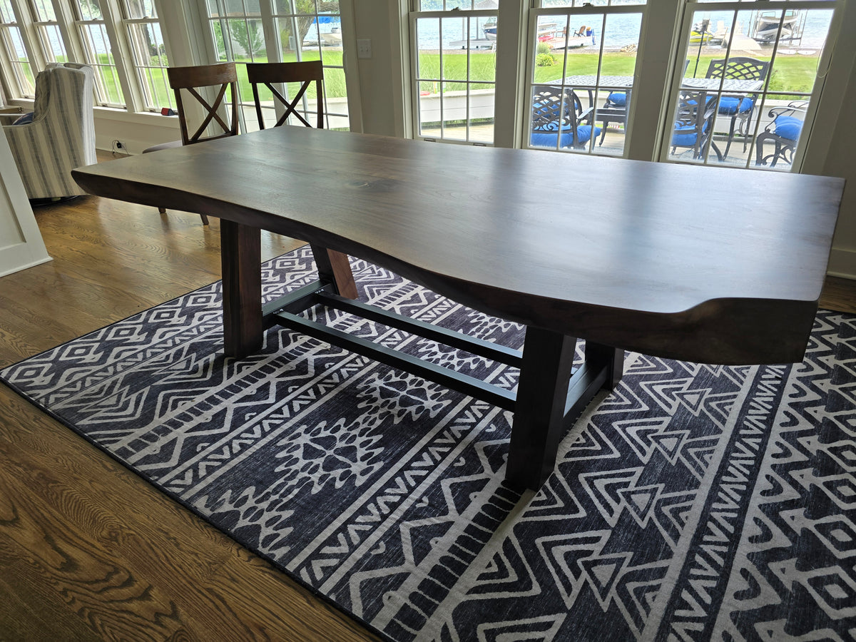 Live Edge Dining Table - Elegance Meets Industrial Chic