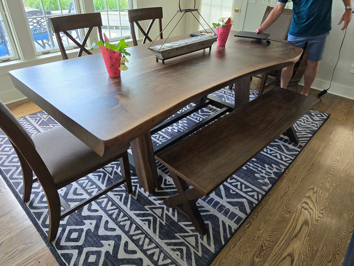 Live Edge Dining Table - Elegance Meets Industrial Chic