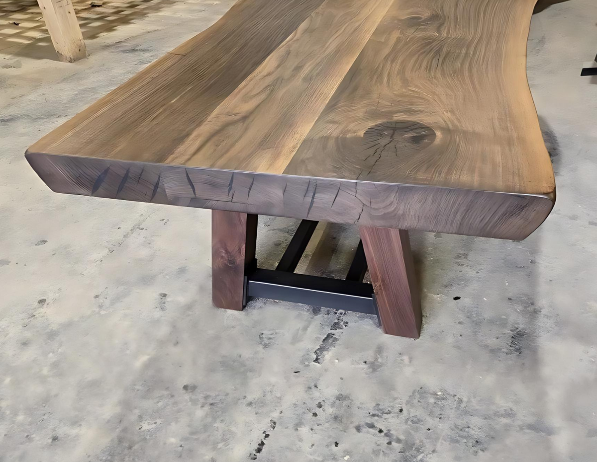 Live Edge Dining Table - Elegance Meets Industrial Chic